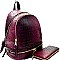 Ostrich Embossed Fashion Backpack Wallet SET MH-JY0236W