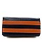 Stripe Double Zipper 2 Tone Wallet