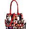 Magazine Print Zipper Accent 2 in 1 Tote Value SET MH-MB5007S