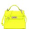 NEON TURN-LOCK ACCENT SATCHEL