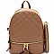 Zipper Accent Quilted Fashion Backpack Wallet SET MH-R8118