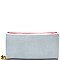 SD6250 Decorated Zipper-pull 2 Tone Soft Zip-around Wallet