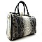 Top Quality Snake Print Metal Framed Satchel